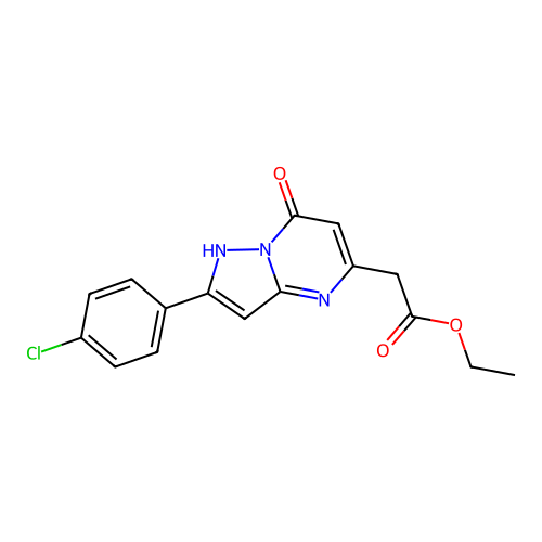 Ethyl [2-(4-chlorophenyl)-7-hydroxypyrazolo[1,5-a]pyrimidin-5-yl]acetate structure