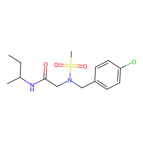 N-(sec-butyl)-2-(N-(4-chlorobenzyl)methylsulfonamido)acetamide structure