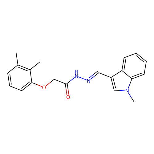2-(2,3-dimethylphenoxy)-N-[(1-methylindol-3-yl)methylideneamino]acetamide structure