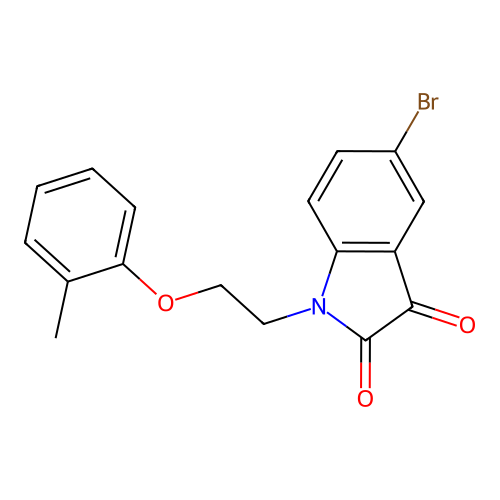 5-Bromo-1-(2-(o-tolyloxy)ethyl)indoline-2,3-dione structure