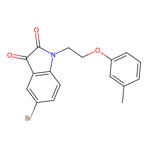 5-Bromo-1-(2-(m-tolyloxy)ethyl)indoline-2,3-dione structure