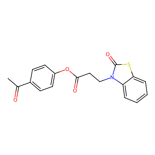4-acetylphenyl 3-(2-oxobenzo[d]thiazol-3(2H)-yl)propanoate structure