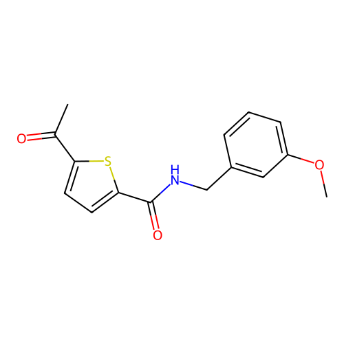 5-acetyl-N-(3-methoxybenzyl)-2-thiophenecarboxamide structure