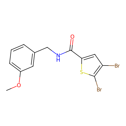 4,5-dibromo-N-[(3-methoxyphenyl)methyl]thiophene-2-carboxamide structure