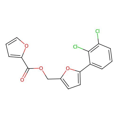 [5-(2,3-Dichlorophenyl)furan-2-yl]methyl furan-2-carboxylate structure