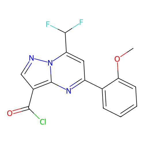 7-(difluoromethyl)-5-(2-methoxyphenyl)pyrazolo[1,5-a]pyrimidine-3-carbonyl chloride structure