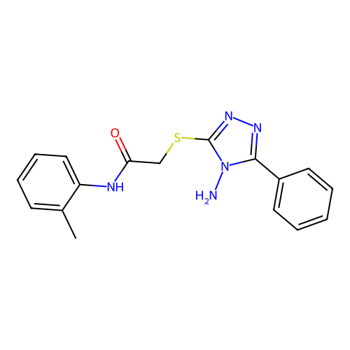2-[(4-amino-5-phenyl-1,2,4-triazol-3-yl)sulfanyl]-N-(2-methylphenyl)acetamide structure