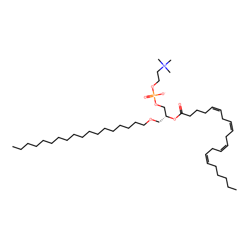 1-octadecyl-2-(5Z,8Z,11Z,14Z-eicosatetraenoyl)-sn-glycero-3-phosphocholine structure