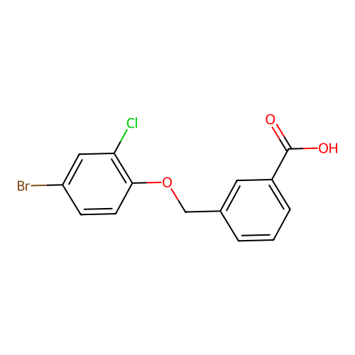 3-[(4-Bromo-2-chlorophenoxy)methyl]benzoic acid structure