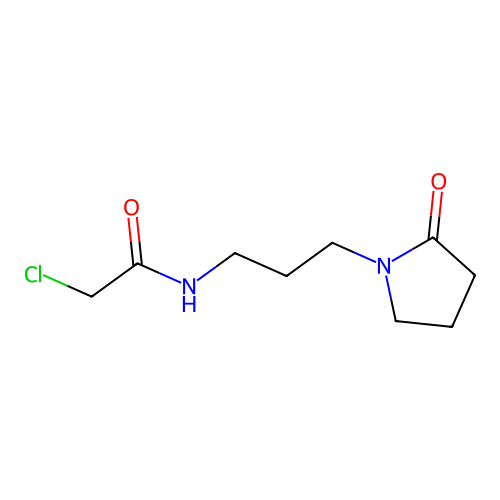 2-chloro-N-[3-(2-oxopyrrolidin-1-yl)propyl]acetamide structure