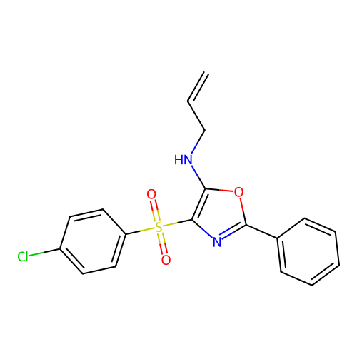 N-allyl-4-((4-chlorophenyl)sulfonyl)-2-phenyloxazol-5-amine structure