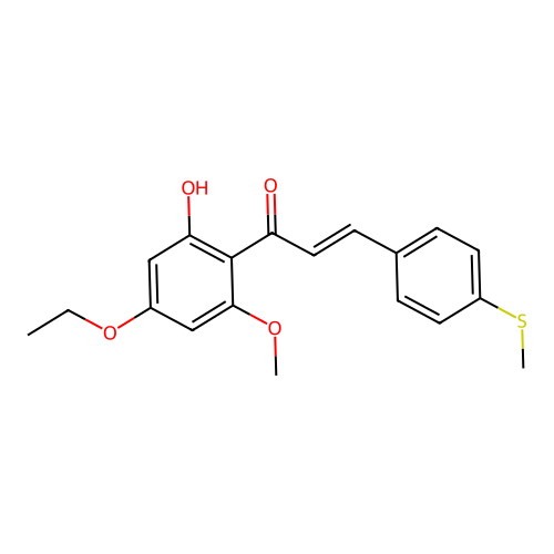2-Propen-1-one, 1-(4-ethoxy-2-hydroxy-6-methoxyphenyl)-3-(4-(methylthio)phenyl)- structure