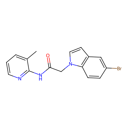 2-(5-bromo-1H-indol-1-yl)-N-(3-methylpyridin-2-yl)acetamide structure