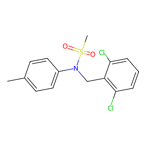 N-(2,6-dichlorobenzyl)-N-(4-methylphenyl)methanesulfonamide structure
