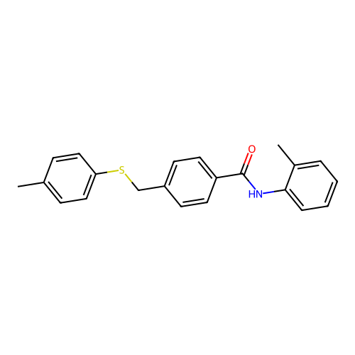 N-(2-methylphenyl)-4-{[(4-methylphenyl)sulfanyl]methyl}benzamide structure