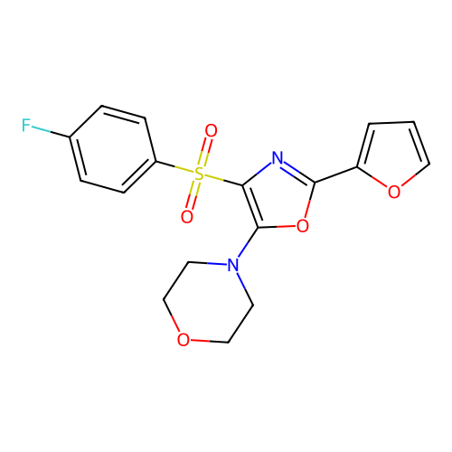 4-(4-((4-Fluorophenyl)sulfonyl)-2-(furan-2-yl)oxazol-5-yl)morpholine structure