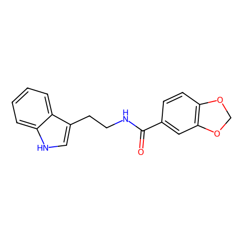 N-[2-(1H-indol-3-yl)ethyl]-2H-1,3-benzodioxole-5-carboxamide structure