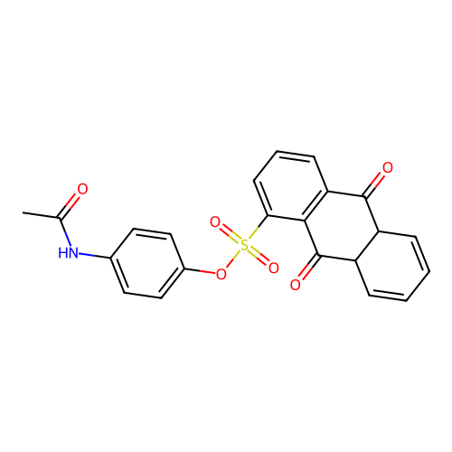 4-Acetamidophenyl 9,10-dioxo-8a,9,10,10a-tetrahydroanthracene-1-sulfonate structure