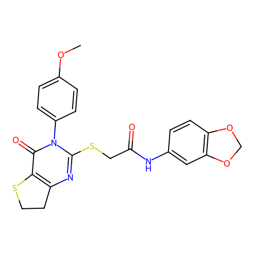N-(2H-1,3-benzodioxol-5-yl)-2-{[3-(4-methoxyphenyl)-4-oxo-3H,4H,6H,7H-thieno[3,2-d]pyrimidin-2-yl]sulfanyl}acetamide structure