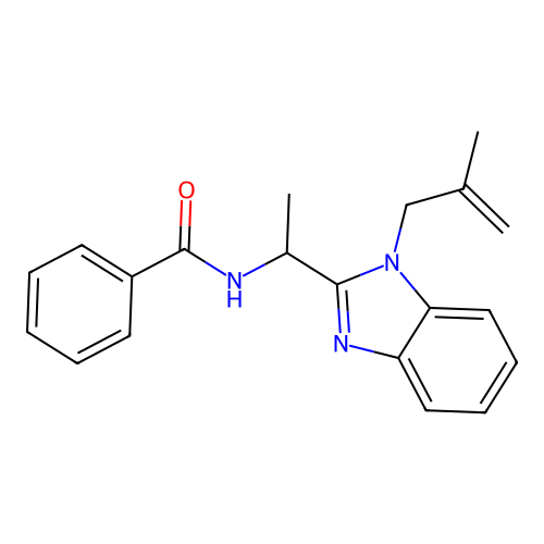 N-{[1-(2-methylprop-2-enyl)benzimidazol-2-yl]ethyl}benzamide structure