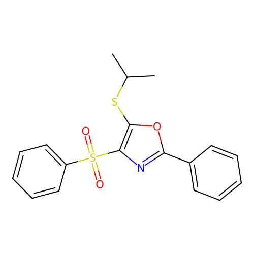 5-(Isopropylthio)-2-phenyl-4-(phenylsulfonyl)oxazole structure