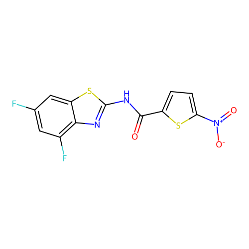 N-(4,6-difluoro-1,3-benzothiazol-2-yl)-5-nitrothiophene-2-carboxamide structure
