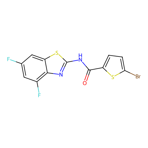 5-bromo-N-(4,6-difluoro-1,3-benzothiazol-2-yl)thiophene-2-carboxamide structure