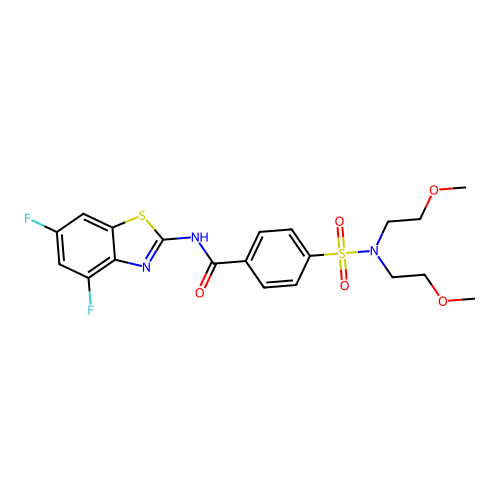 4-[bis(2-methoxyethyl)sulfamoyl]-N-(4,6-difluoro-1,3-benzothiazol-2-yl)benzamide structure