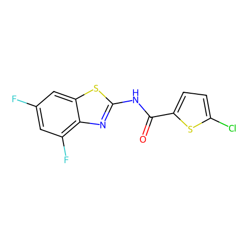 5-chloro-N-(4,6-difluoro-1,3-benzothiazol-2-yl)thiophene-2-carboxamide structure