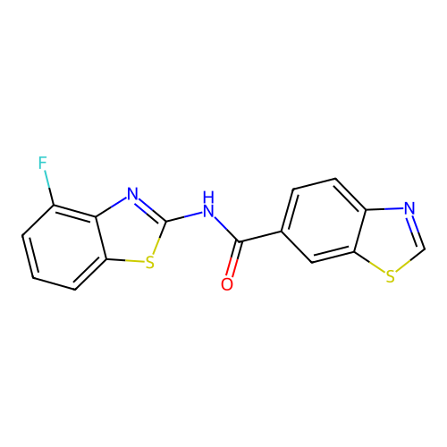 N-(4-fluoro-1,3-benzothiazol-2-yl)-1,3-benzothiazole-6-carboxamide structure