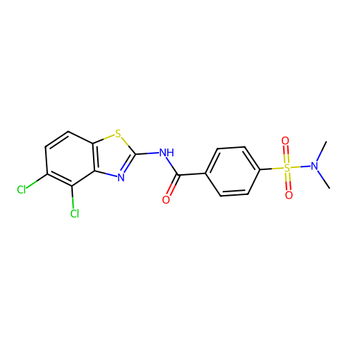 N-(4,5-dichloro-1,3-benzothiazol-2-yl)-4-(dimethylsulfamoyl)benzamide structure