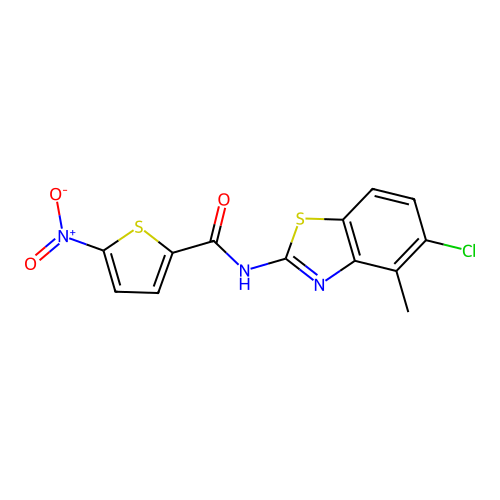 N-(5-chloro-4-methyl-1,3-benzothiazol-2-yl)-5-nitrothiophene-2-carboxamide structure