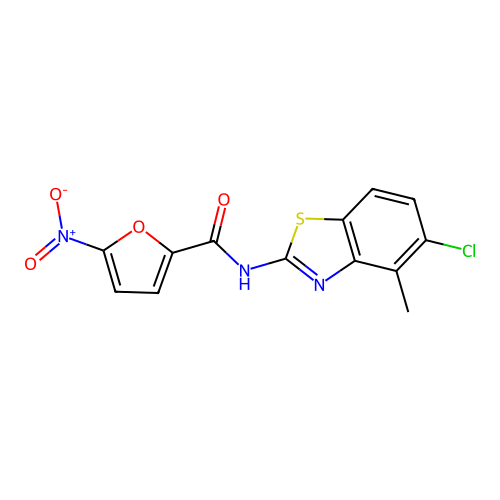 N-(5-chloro-4-methyl-1,3-benzothiazol-2-yl)-5-nitrofuran-2-carboxamide structure