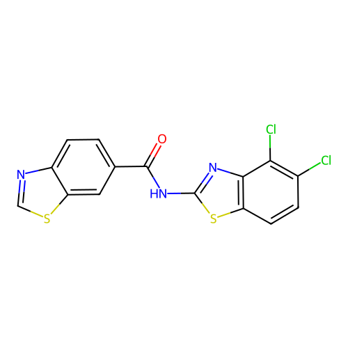N-(4,5-dichloro-1,3-benzothiazol-2-yl)-1,3-benzothiazole-6-carboxamide structure