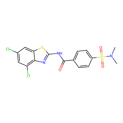 N-(4,6-dichloro-1,3-benzothiazol-2-yl)-4-(dimethylsulfamoyl)benzamide structure