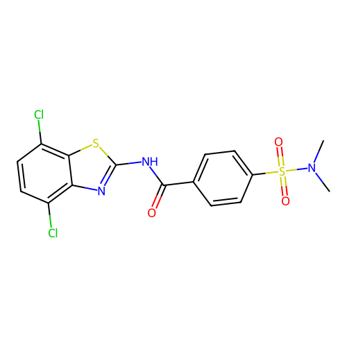 N-(4,7-dichloro-1,3-benzothiazol-2-yl)-4-(dimethylsulfamoyl)benzamide structure