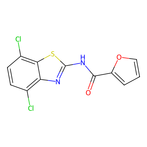 N-(4,7-dichloro-1,3-benzothiazol-2-yl)furan-2-carboxamide structure