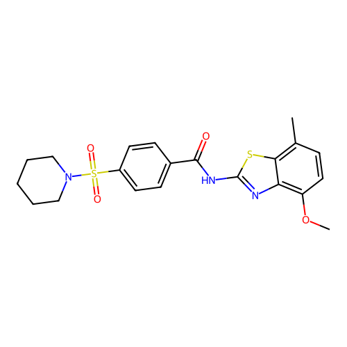 N-(4-methoxy-7-methylbenzo[d]thiazol-2-yl)-4-(piperidin-1-ylsulfonyl)benzamide structure