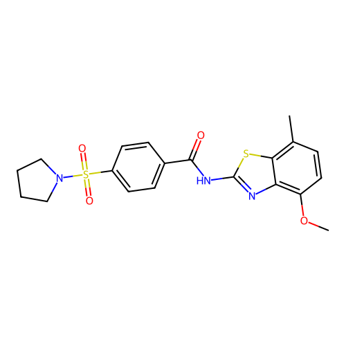 N-(4-methoxy-7-methylbenzo[d]thiazol-2-yl)-4-(pyrrolidin-1-ylsulfonyl)benzamide structure