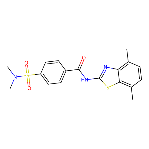 N-(4,7-dimethyl-1,3-benzothiazol-2-yl)-4-(dimethylsulfamoyl)benzamide structure