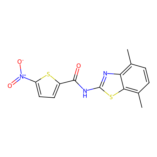 N-(4,7-dimethyl-1,3-benzothiazol-2-yl)-5-nitrothiophene-2-carboxamide structure