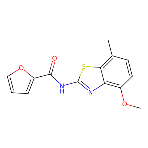 N-(4-methoxy-7-methyl-1,3-benzothiazol-2-yl)furan-2-carboxamide structure