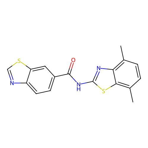 N-(4,7-dimethyl-1,3-benzothiazol-2-yl)-1,3-benzothiazole-6-carboxamide structure