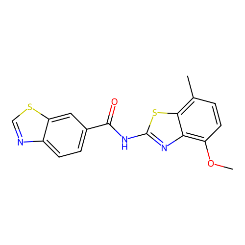 N-(4-methoxy-7-methyl-1,3-benzothiazol-2-yl)-1,3-benzothiazole-6-carboxamide structure