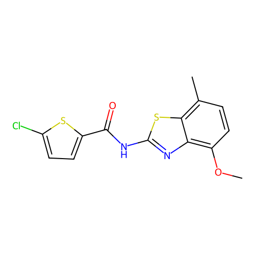 5-chloro-N-(4-methoxy-7-methyl-1,3-benzothiazol-2-yl)thiophene-2-carboxamide structure
