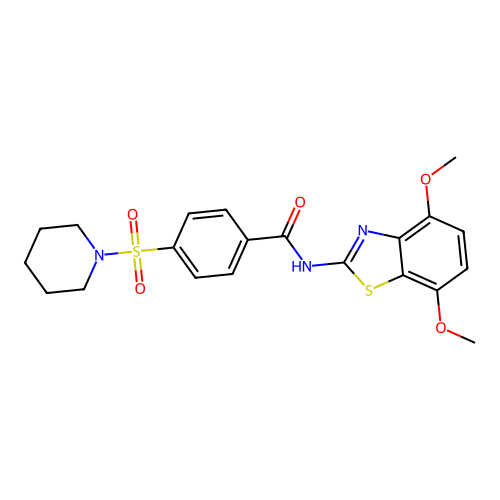 N-(4,7-dimethoxybenzo[d]thiazol-2-yl)-4-(piperidin-1-ylsulfonyl)benzamide structure