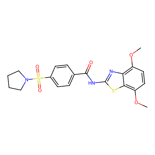 N-(4,7-dimethoxybenzo[d]thiazol-2-yl)-4-(pyrrolidin-1-ylsulfonyl)benzamide structure