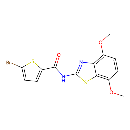 5-bromo-N-(4,7-dimethoxy-1,3-benzothiazol-2-yl)-2-thiophenecarboxamide structure