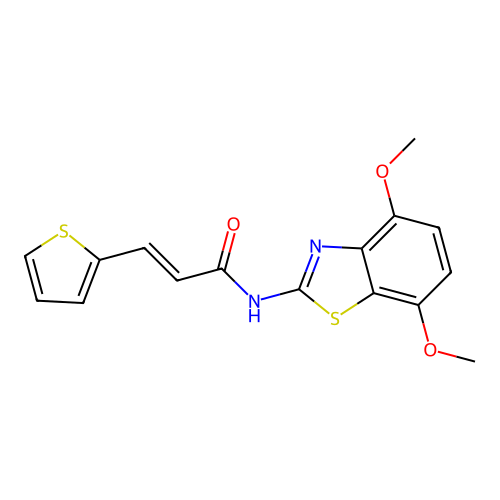 (E)-N-(4,7-dimethoxybenzo[d]thiazol-2-yl)-3-(thiophen-2-yl)acrylamide structure