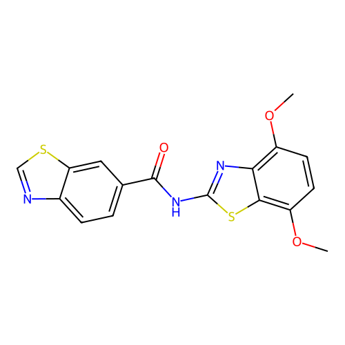 N-(4,7-dimethoxy-1,3-benzothiazol-2-yl)-1,3-benzothiazole-6-carboxamide structure
